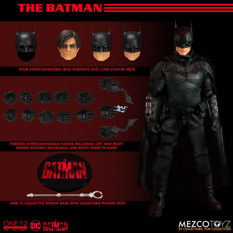 Mezco Toyz The Batman One:12 Collective Action Figure, Figure and accessories