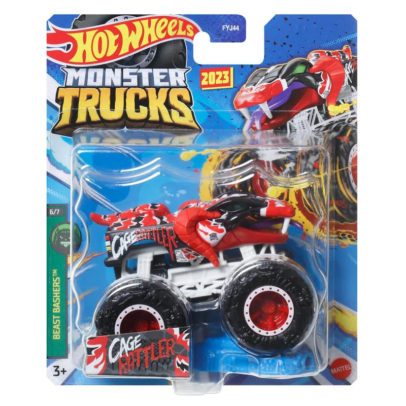 Hot Wheels 2023 1:64 Scale Die-Cast Monster Trucks (Mix 12), Cage Rattler