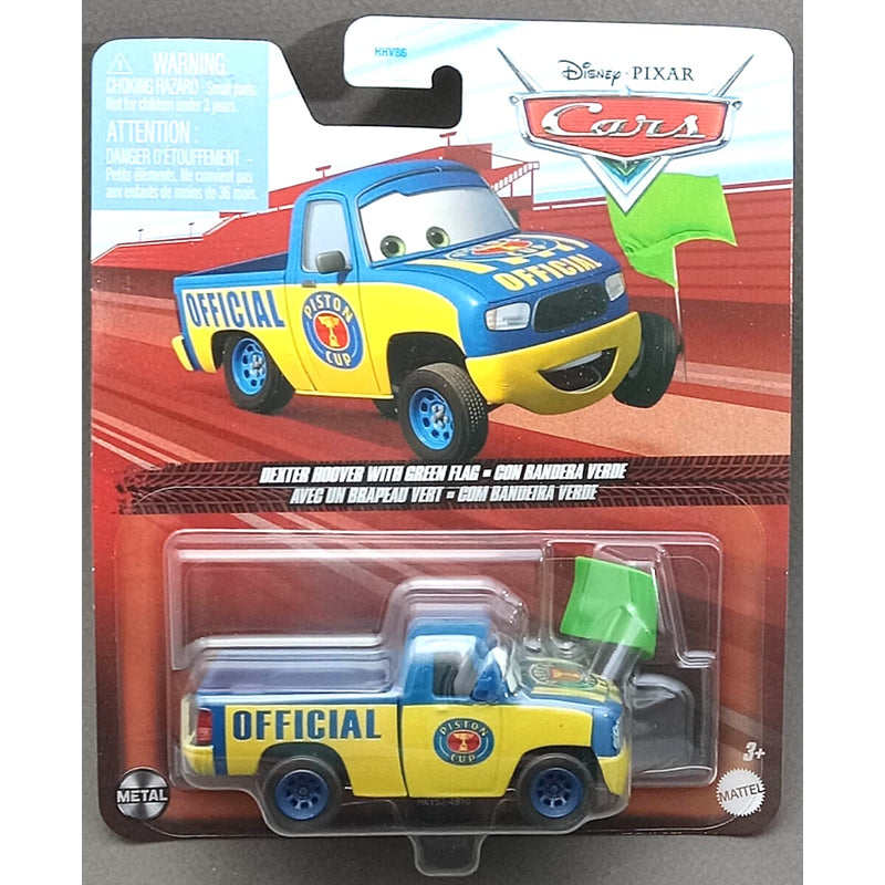 Disney Pixar Cars 2023 Character Cars (Mix 12) 1:55 Scale Diecast Vehicles, Dexter Hoover with Green Flag