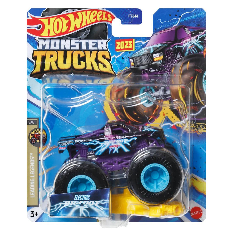 Hot Wheels 2023 1:64 Scale Die-Cast Monster Trucks (Mix 12), Electric Bigfoot