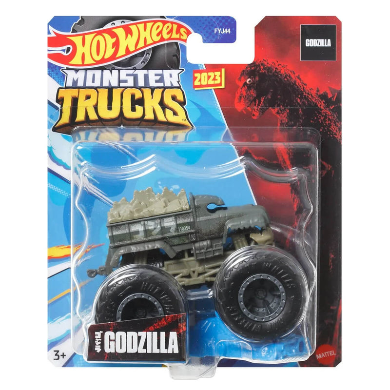 Hot Wheels 2023 1:64 Scale Die-Cast Monster Trucks (Mix 12), Godzilla