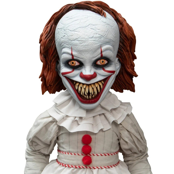 Mezco Toyz IT: Talking Sinister Pennywise Designer Series 15-Inch Doll, bust view