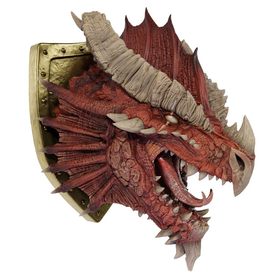 fat dragon fantasy football helmet Ancient Red Dragon D&D Trophy Plaque 50th Anniversary