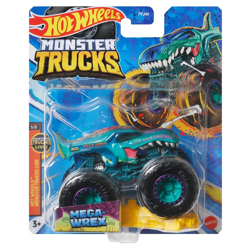 Hot Wheels 2023 1:64 Scale Die-Cast Monster Trucks (Mix 12), Mega-Wrex