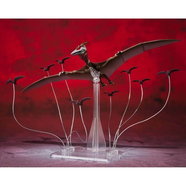 Godzilla Singular Point 2021 Rodan The Second Form S.H.MonsterArts Action Figure, set up with display