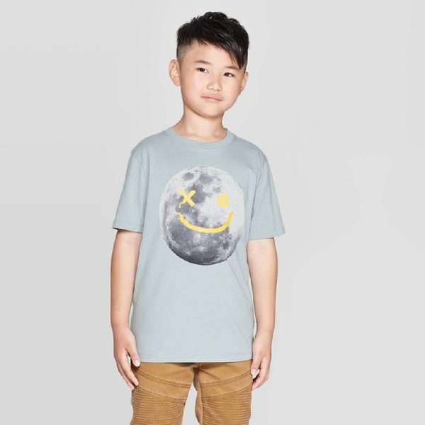 Smiley Face Moon Boy's Youth T-Shirt