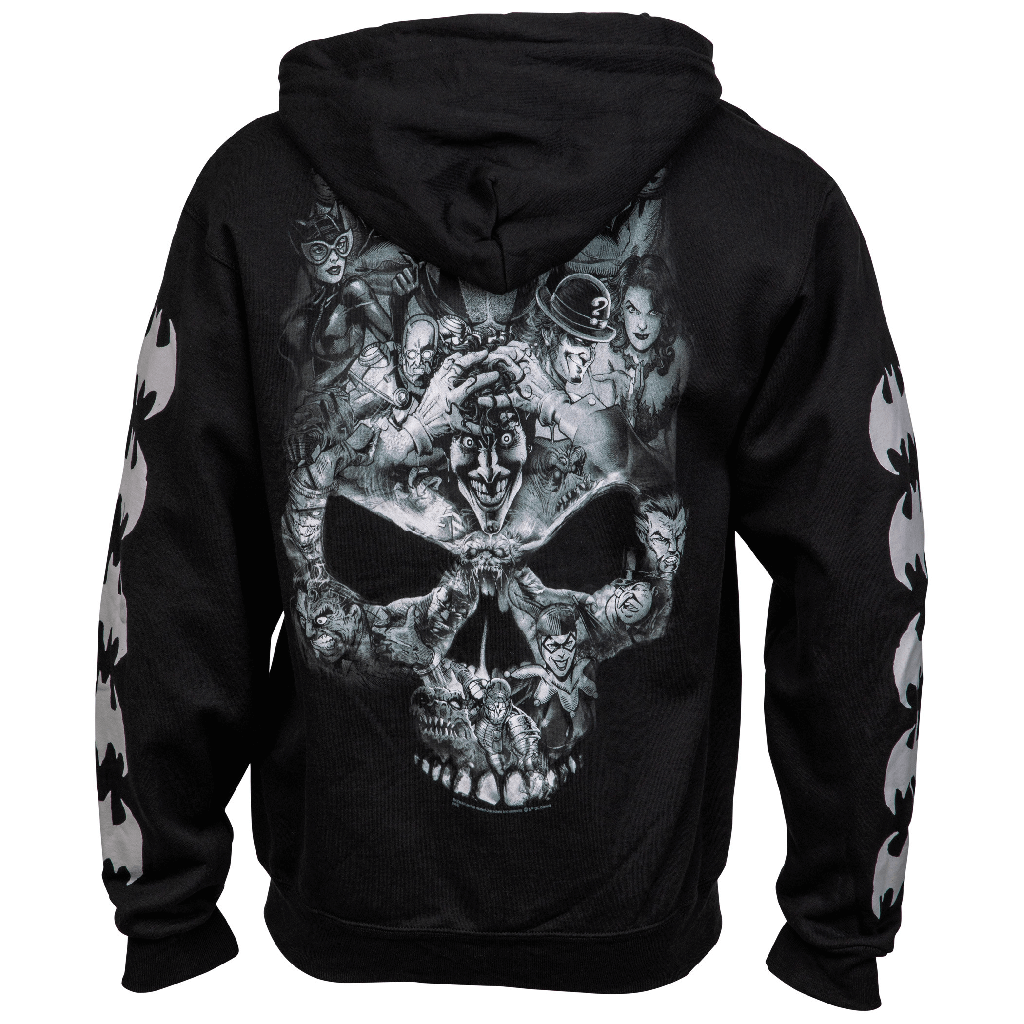 DC Batman Skull Zip Up Men's Hoodie - Main Image