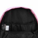 Backpack interior with a visible brand label on a white background