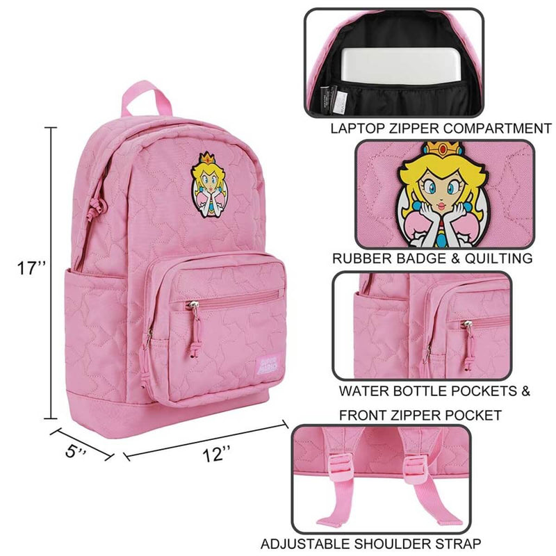 Super Mario Princess Quilted Backpack - Bioworld