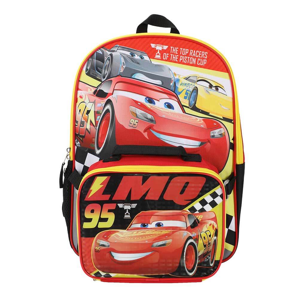 Disney Cars Lightning McQueen 16 #95 2-Piece Backpack & Lunchbox Set