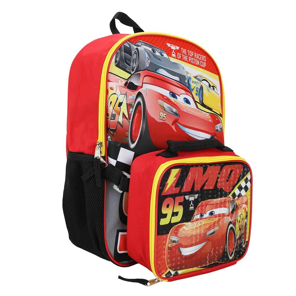 disney cars mini toddler backpack w Lightning McQueen 16 #95 2-Piece & Lunchbox Set The centerpiece of the Setting the Brakes on Rod Option:761MH icon:work
