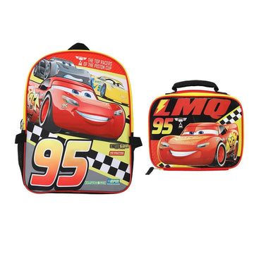 Disney Cars Lightning McQueen 16 #95 2-Piece Backpack & Lunchbox Set