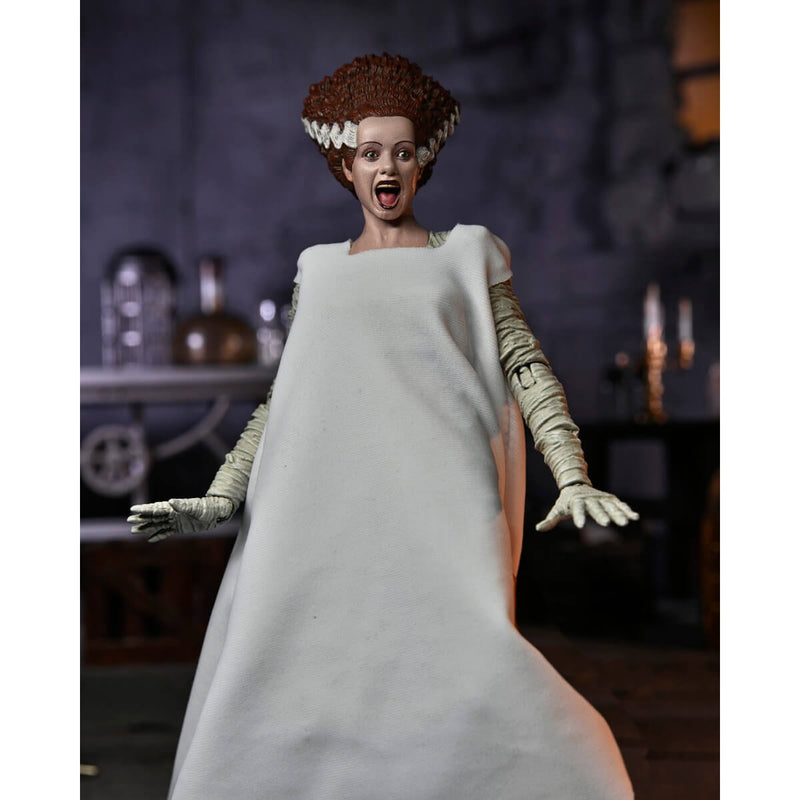 Universal Monsters Ultimate Bride of Frankenstein (Color) 7-Inch Scale Action Figure, unpackaged front view with screaming face