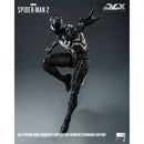 Spider-Man action figure in black and white suit on DLX packaging