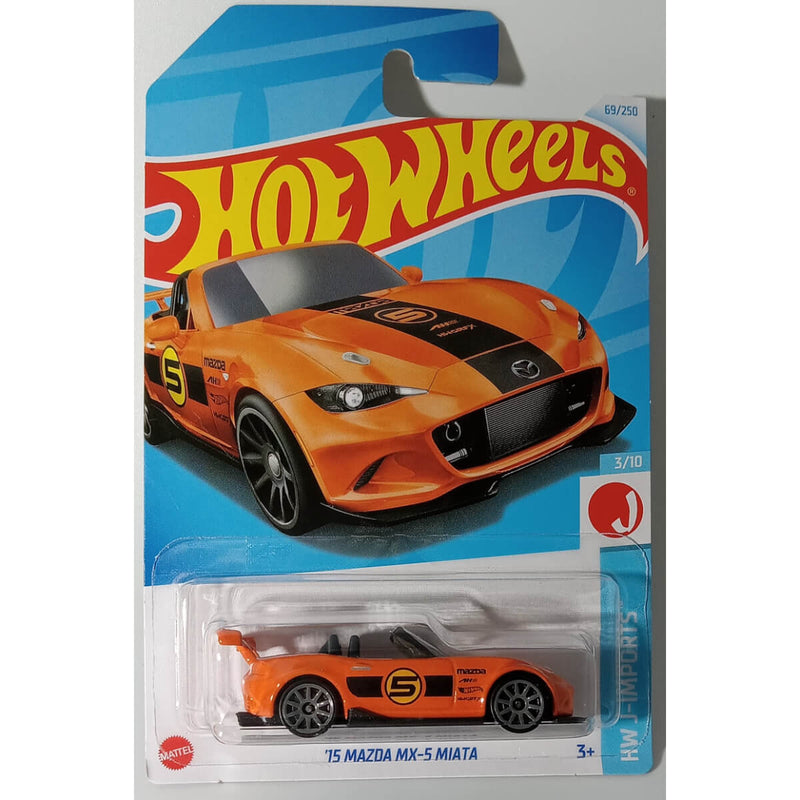 Hot Wheels 2024 Mainline HW J-Imports Series 1:64 Scale Diecast Cars (International Card) 2015 mazda mx-5 miata