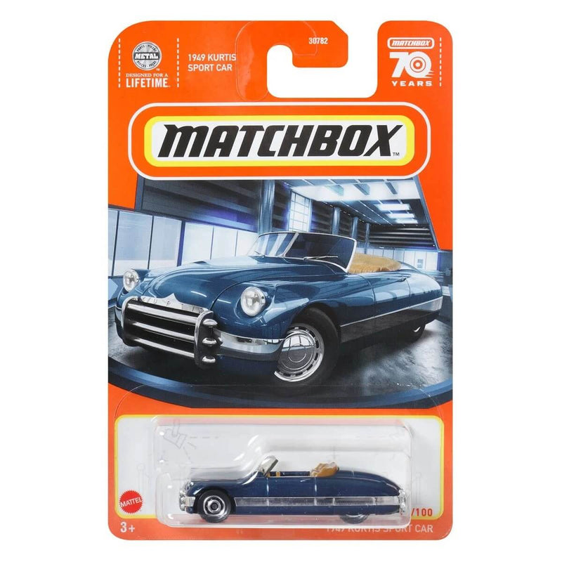 Matchbox 2023 Mainline Cars (Mix 6) 1:64 Scale Diecast Cars, 1949 Kurtis Sport Car