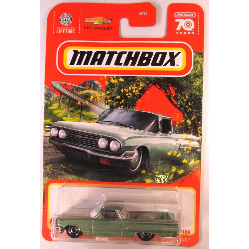 Matchbox 2023 Mainline Cars (Mix 6) 1:64 Scale Diecast Cars, 1960 Chevy El Camino