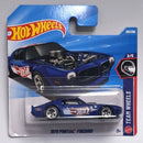 Hot Wheels Team Wheels 1970 Pontiac Firebird die-cast toy car in its original blue and white blister card packaging, featuring the Hot Wheels logo and Mattel branding.