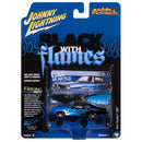 1974 Pontiac GTO (With Flames) (Black w Flames) (BlackShades of Blue) Packaged
