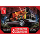 Model kit box for a 1977 Chevy Custom Van featuring Dungeons & Dragons design.