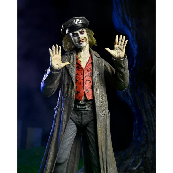 Beetlejuice (1988) Tour Guide Bio-Exorcist Ultimate 7" NECA Action Figure, unpackaged with hat on