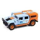 2006 Hummer H1 (Off Road) (Gulf Light Blue wOrange Graphics) Unpackaged