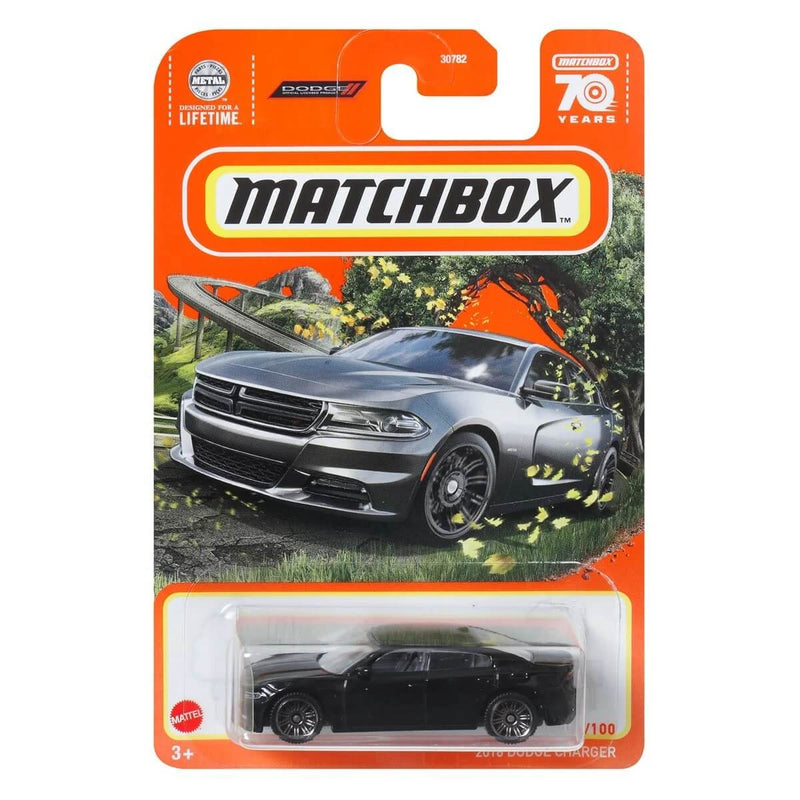 Matchbox 2023 Mainline Cars (Mix 6) 1:64 Scale Diecast Cars, 2018 Dodge Charger