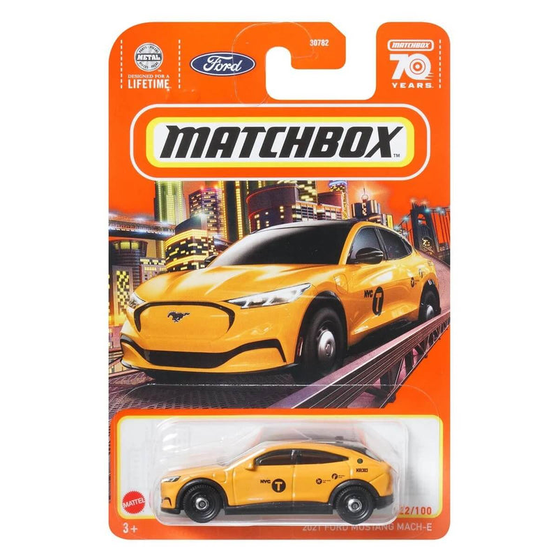 2021 Ford Mustang Mach-E, Matchbox 2023 Mainline Cars (Mix 10) 1:64 Scale Diecast Cars