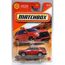 Matchbox 2023 Chevy Tahoe ZR-1 toy car in its original blister pack packaging, featuring a red die-cast model vehicle on a branded orange and red backing card.