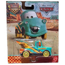 Mattel Disney Pixar Cars 2026 Wheeler die-cast toy car in its original blister card packaging, featuring a teal tow truck with yellow and orange accents.