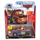 Disney Pixar Cars Mater 2006-2026 metal die-cast toy car in original blister packaging, featuring a rusty brown tow truck with blue and green details.