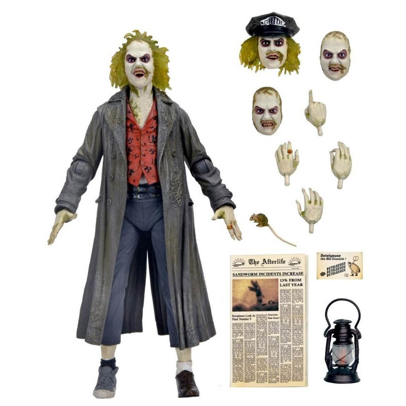 Beetlejuice (1988) Tour Guide Bio-Exorcist Ultimate 7" NECA Action Figure, unpackaged with accessories