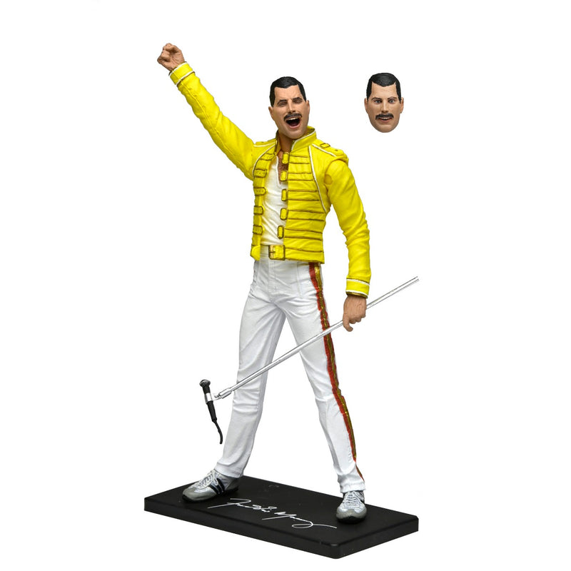 NECA Freddie Mercury (Magic Tour Yellow Jacket) 7-Inch Scale Action Figure, unpackaged with extra head