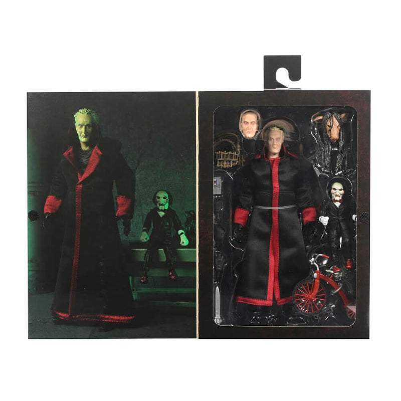 Saw Ultimate Jigsaw with Black Robe 7 Inch Scale NECA Action Figure, window package display 