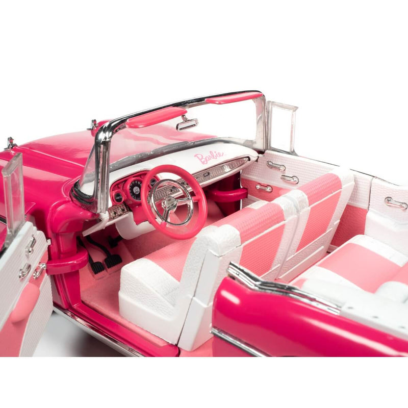 Barbie 1957 Chevrolet Bel Air Convertible 1:18 scale diecast Car, pink, interior