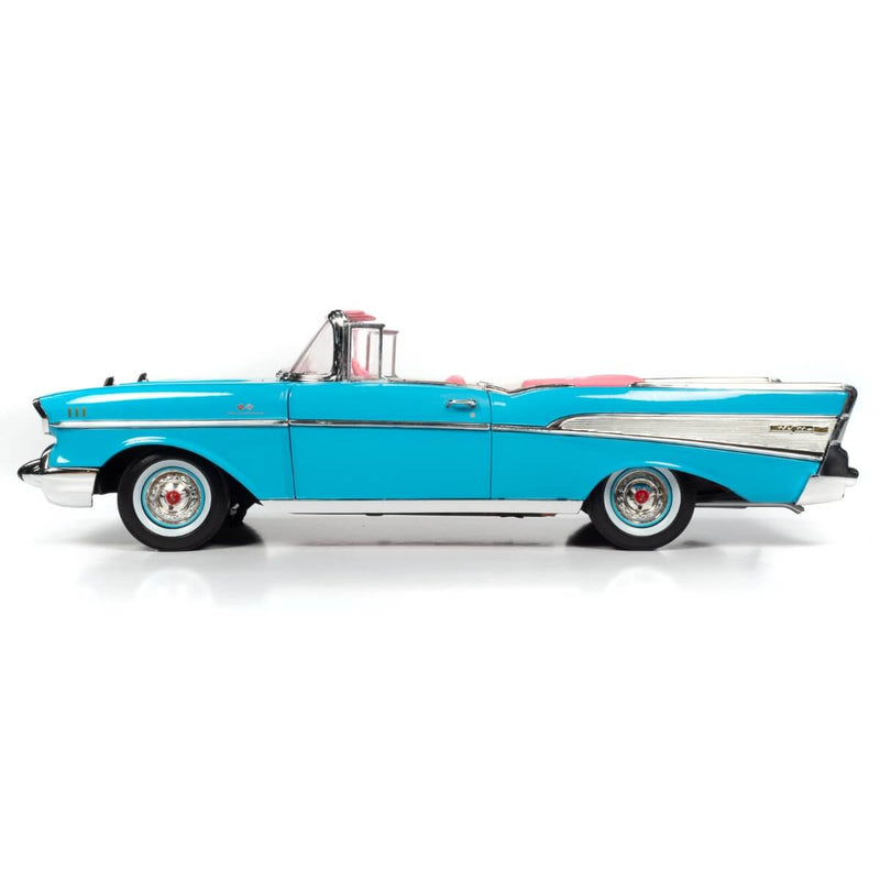 Barbie 1957 Chevrolet Bel Air Convertible 1:18 scale diecast Car, Aqua Blue, left side