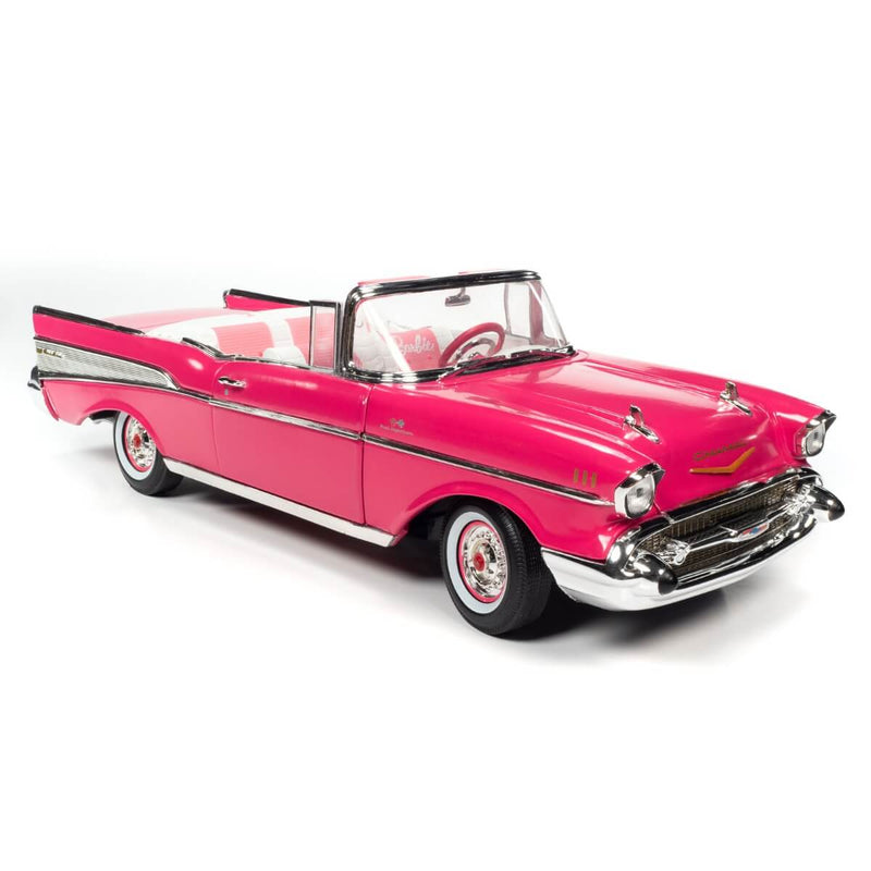 Barbie 1957 Chevrolet Bel Air Convertible 1:18 scale diecast Car, pink, Front right