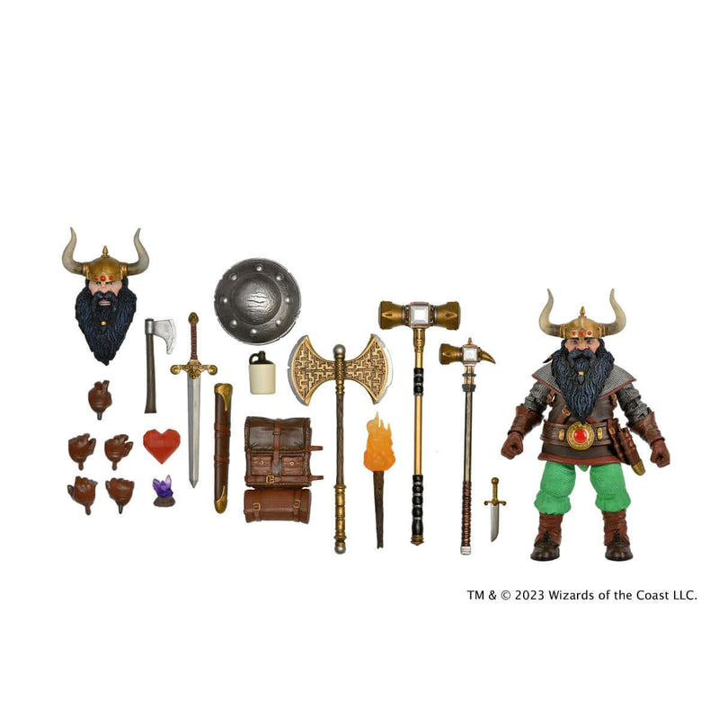 NECA Elkhorn the Good Dwarf Fighter, unpackaged with all accessories