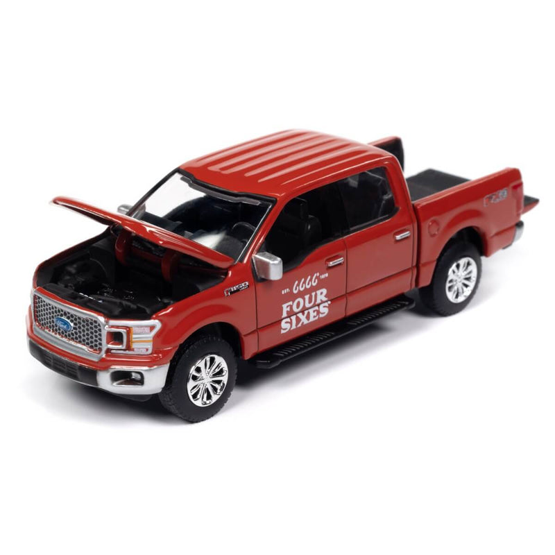 Auto World 2024 Big Country Collectibles R1 4-Piece Collector's Bundle 1:64 Scale Diecast Cars, 2020 Ford F-150 Lariat Four Sixes with hood and tailgate open