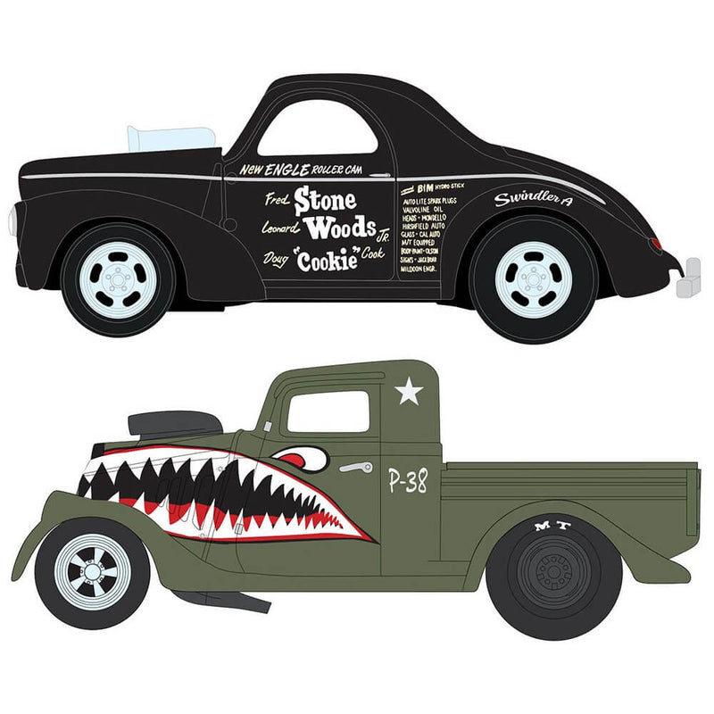 Johnny Lightning 2024 Themed 2-Packs R1B 3-Piece Collector's Bundle, 1941 Willys
1933 Willys Gasser Pickup