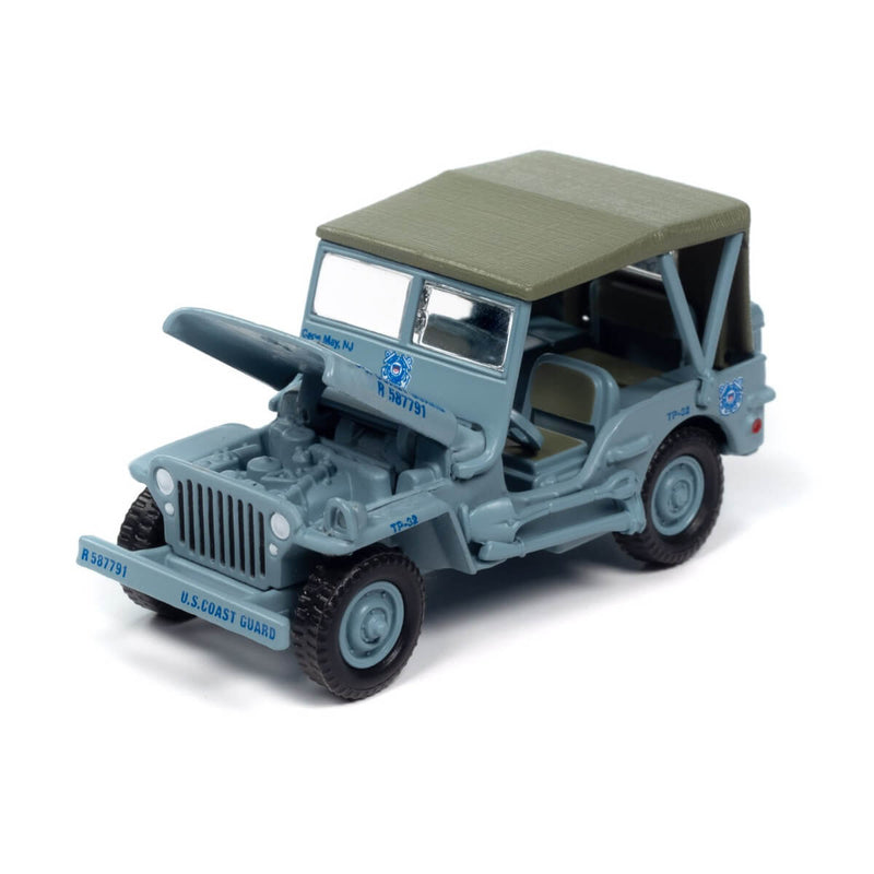 Johnny Lightning 2024 Military Command/Control Support Vehicles R2B, Willys Jeep with hood open