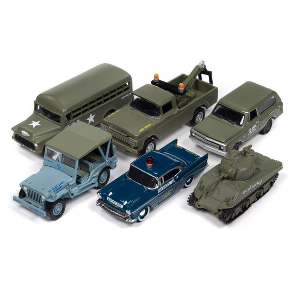 Johnny Lightning 2024 Military Command/Control Support Vehicles R2B 6-Piece Collector's Bundle