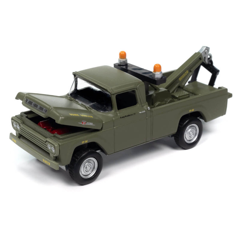 Johnny Lightning 2024 Military Command/Control Support Vehicles, Ford F-250 Tow Truck with hood open