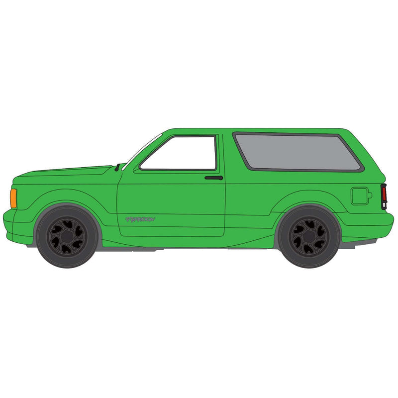 Johnny Lightning 2025 Collector Tin R1 (A&B) 1992 GMC Typhoon (Custom HOK Metallic Green)