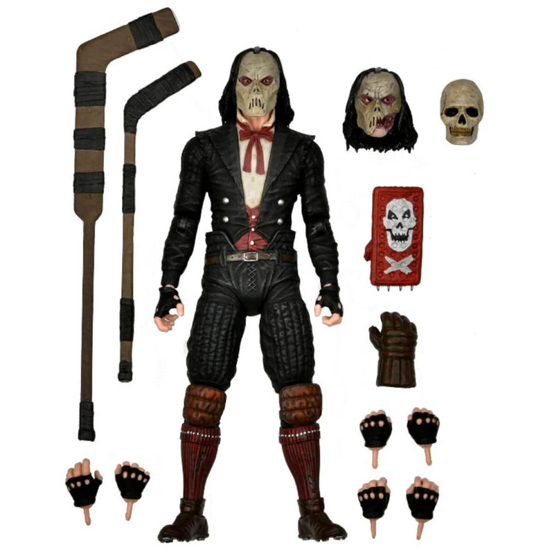 NECA Universal Monsters x Teenage Mutant Ninja Turtles Ultimate Casey as The Phantom 7-Inch Scale Action Figure, unpackaged with accessories displayed