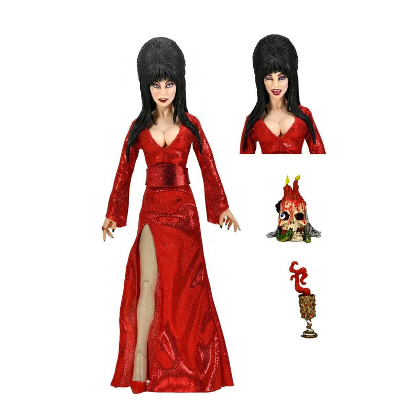 NECA Elvira, Mistress of the Dark 8-Inch Clothed Action Figure, “Red, Fright, and Boo”, unpackaged with accessories