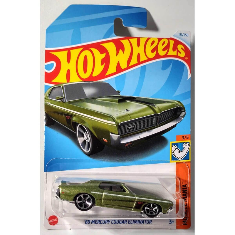 Hot Wheels 2024 Mainline Muscle Mania Series 1:64 Scale Diecast Cars (International Card) 1969 Mercury Cougar Eliminator