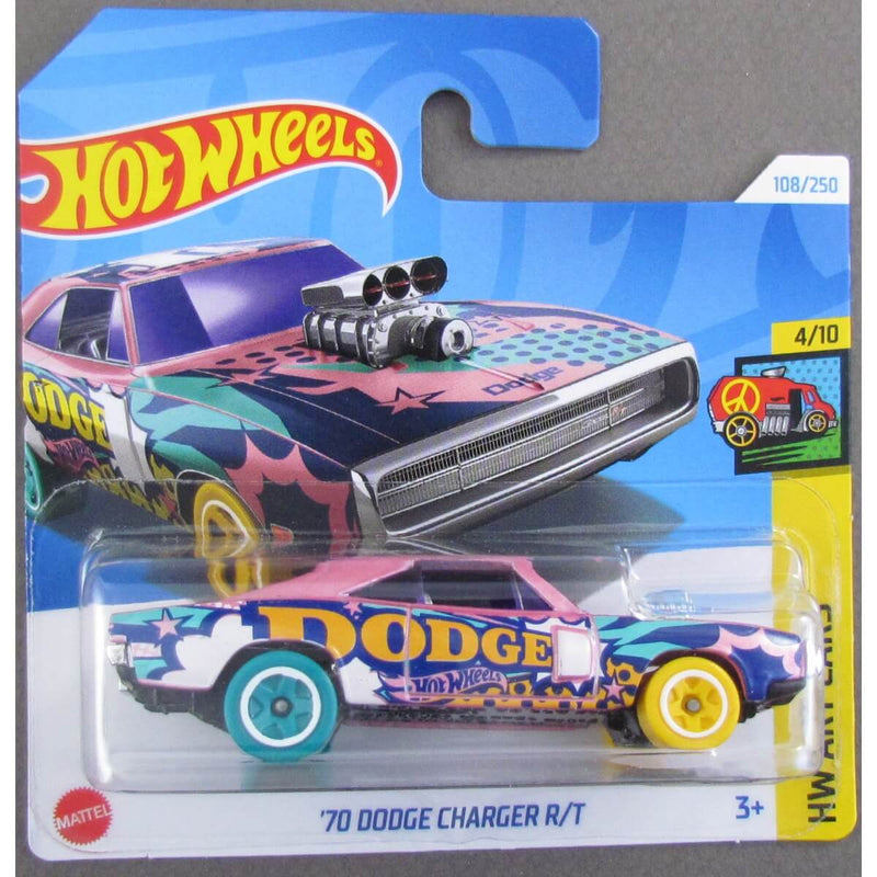 Hot Wheels 2024 Mainline HW Art Cars Series Cars (Short Card) 1970 dodge charger r/t