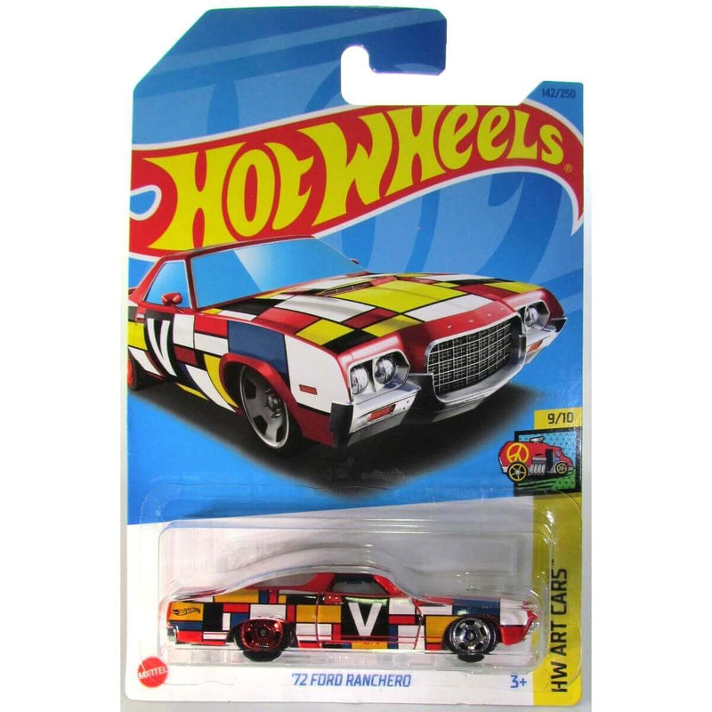 Hot Wheels 2023 Mainline HW Art Cars Series 1:64 Scale Diecast Cars (International Card), '72 Ford Ranchero
