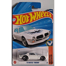 Hot Wheels '73 Pontiac Firebird toy car in packaging with blue and red design